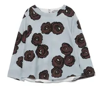 Bluse mit Blumen-Print - Blau