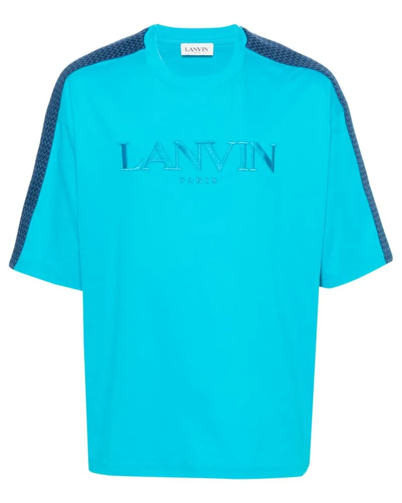 Lanvin T-Shirt mit Logo-Stickerei Blau