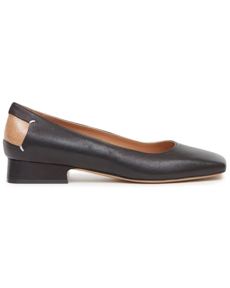 Maison Margiela Décortiqué Ballerinas mit Ziernähten - Schwarz Schwarz