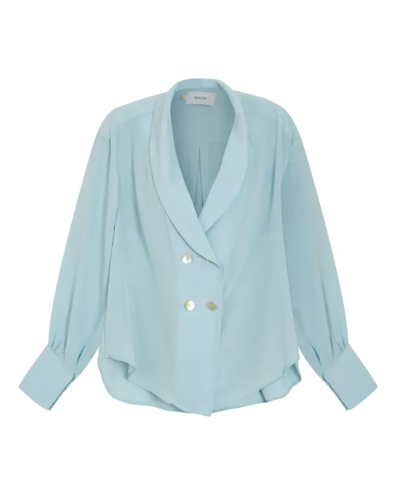 ISOLDA Doppelreihiges Hemd - Blau Blau