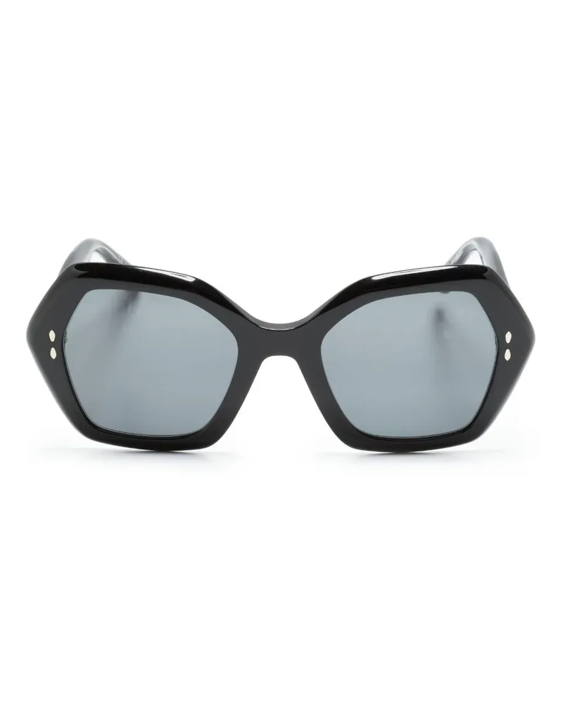 Isabel Marant Sonnenbrille mit geometrischem Gestell - Schwarz Schwarz