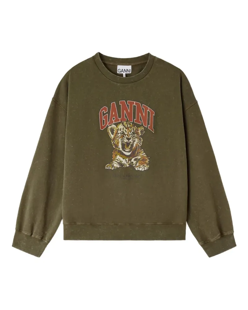 Ganni tiger-print sweatshirt - Grün Grün