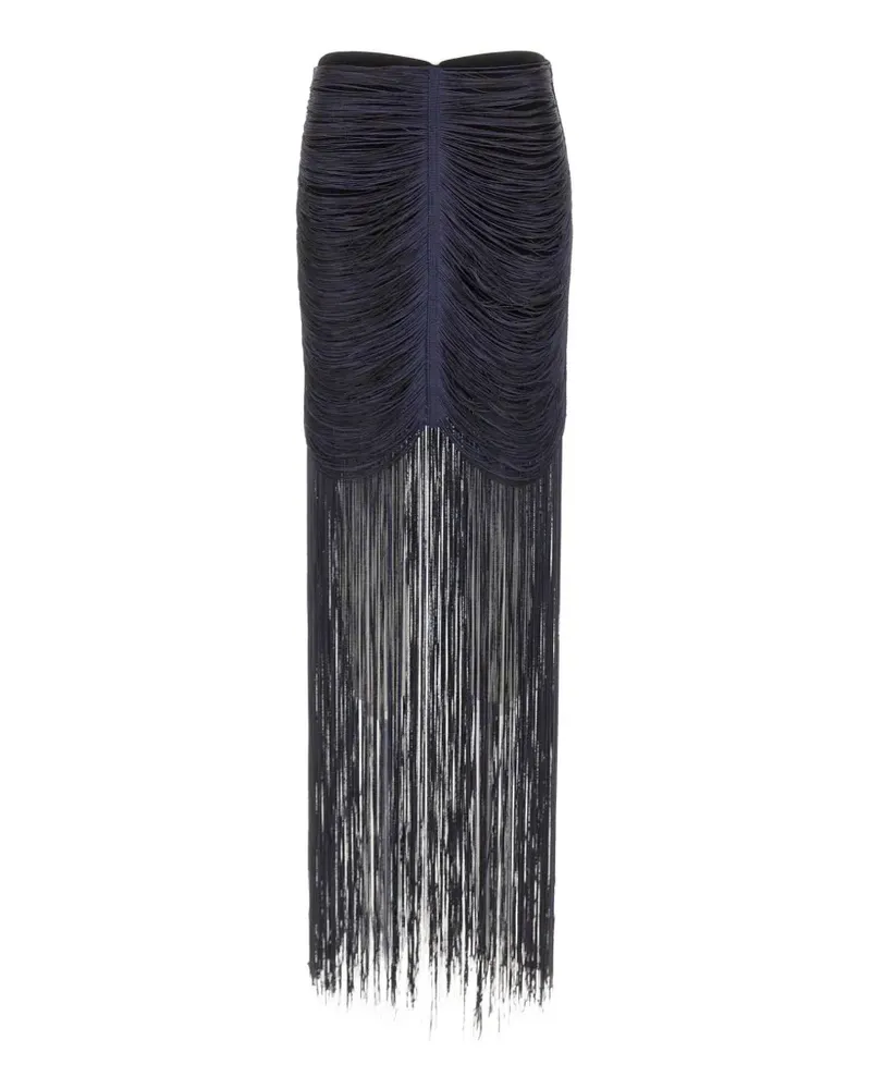 BLESS Ruscello fringe-embellished maxi skirt - Blau Blau