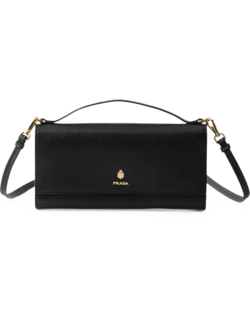 Prada mini Saffiano leather wallet - Schwarz Schwarz