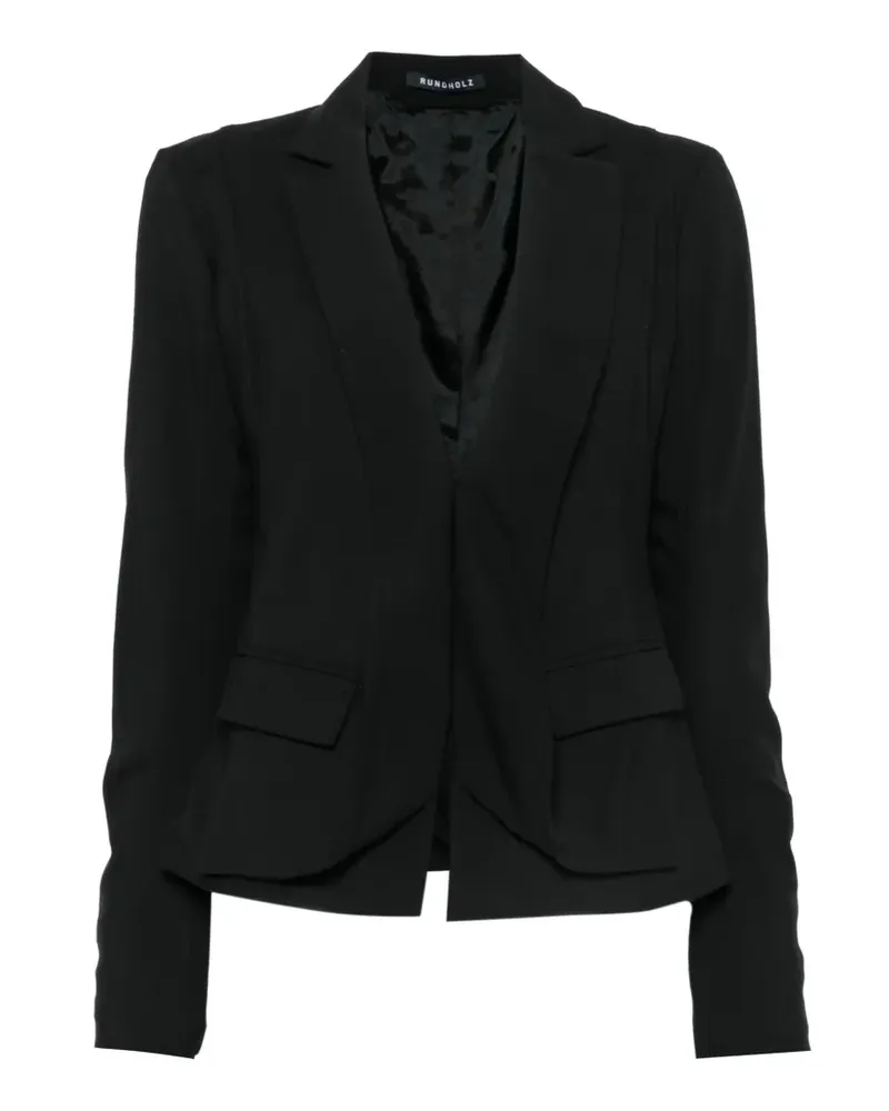 Studiorundholz Blazer mit drapiertem Revers - Schwarz Schwarz
