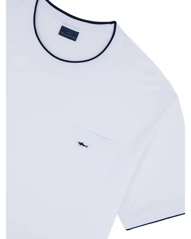Paul & Shark T-Shirt mit Tasche - Weiß Weiß
