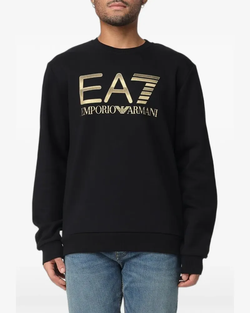 EA7 Sweatshirt mit Logo-Print - Schwarz Schwarz