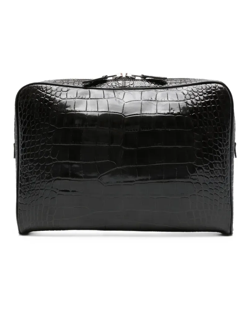 Tom Ford croc-effect logo-detail laptop bag - Braun Braun