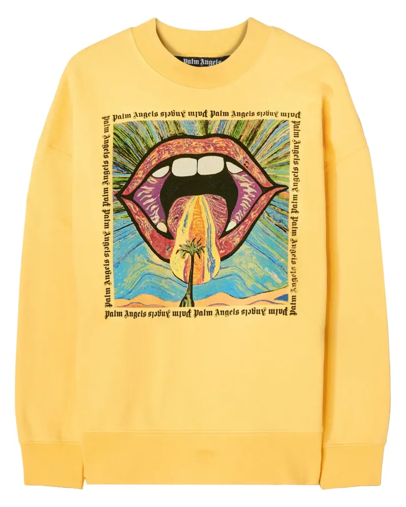 Palm Angels Crazy Mouth Sweatshirt - Gelb Gelb