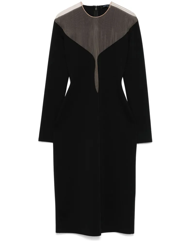 Thierry Mugler Midikleid im Layering-Look - Schwarz Schwarz