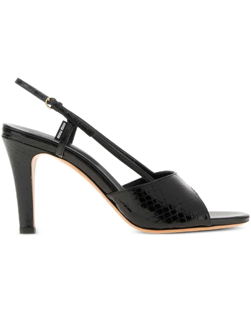 Miu Miu Sandalen mit Absatz 80mm - Schwarz Schwarz