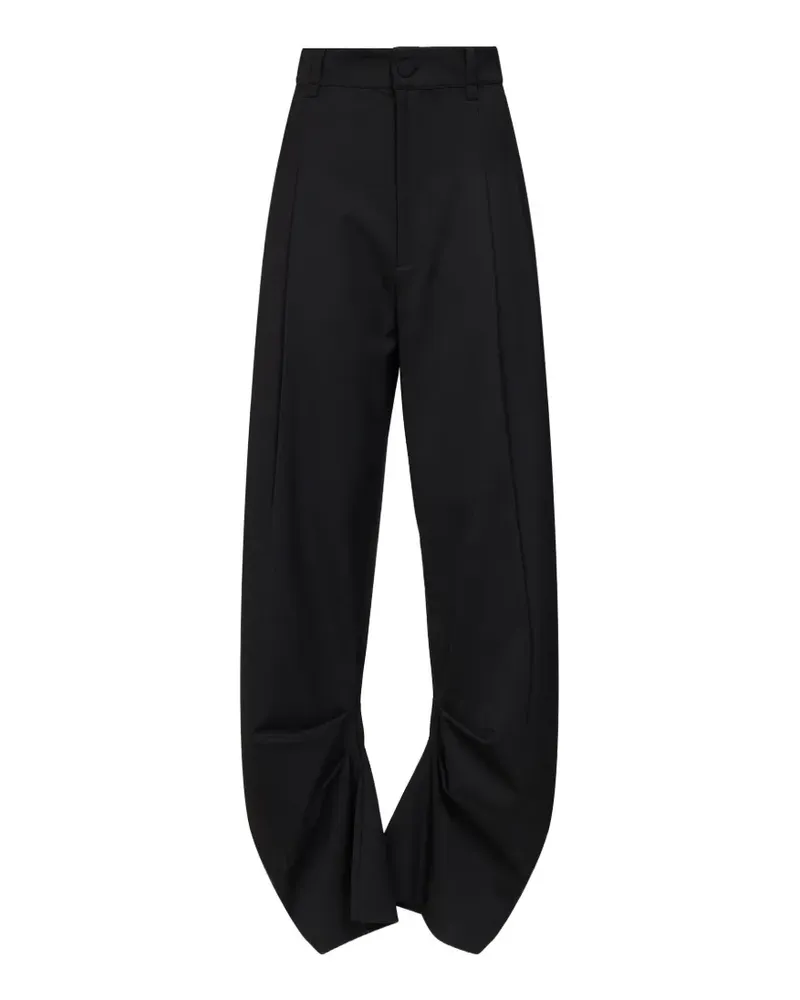 Amen Bundfaltenhose mit abgerundetem Bein - Schwarz Schwarz