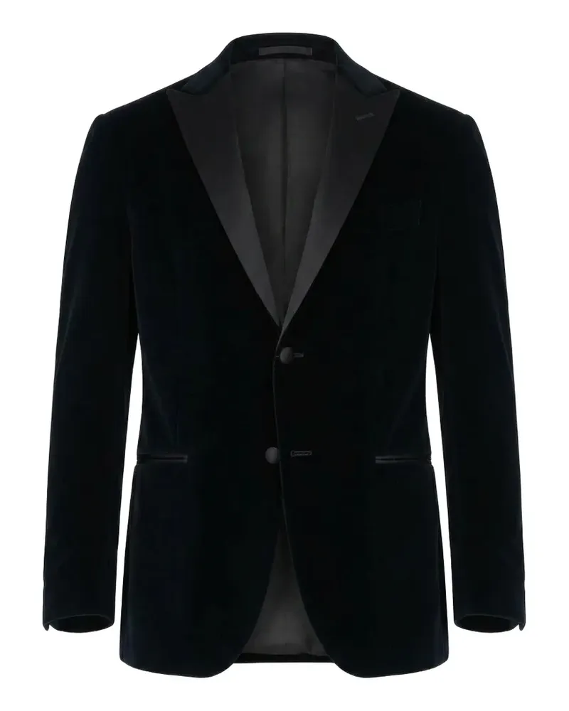 Corneliani Academy Ceremony velvet-texture blazer - Blau Blau