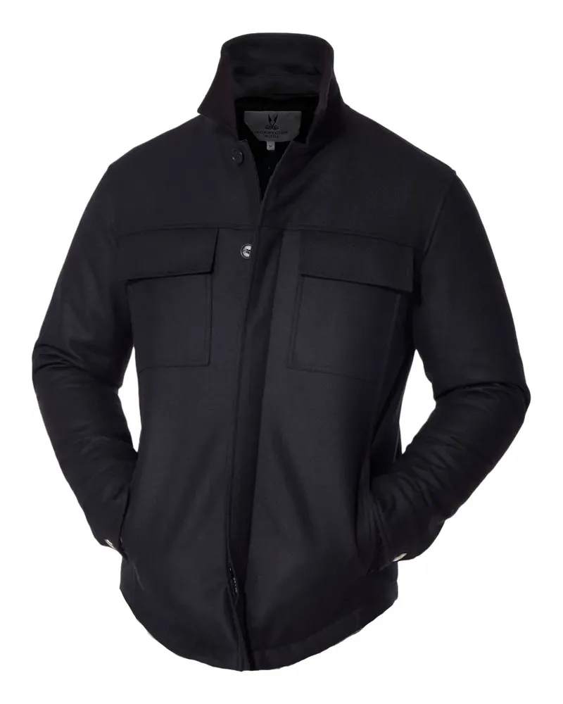 Norwegian Wool Jacke mit Klappentasche - Blau Blau
