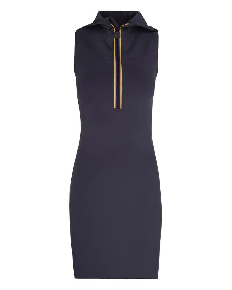 K-Way zip-neck mini dress - Blau Blau
