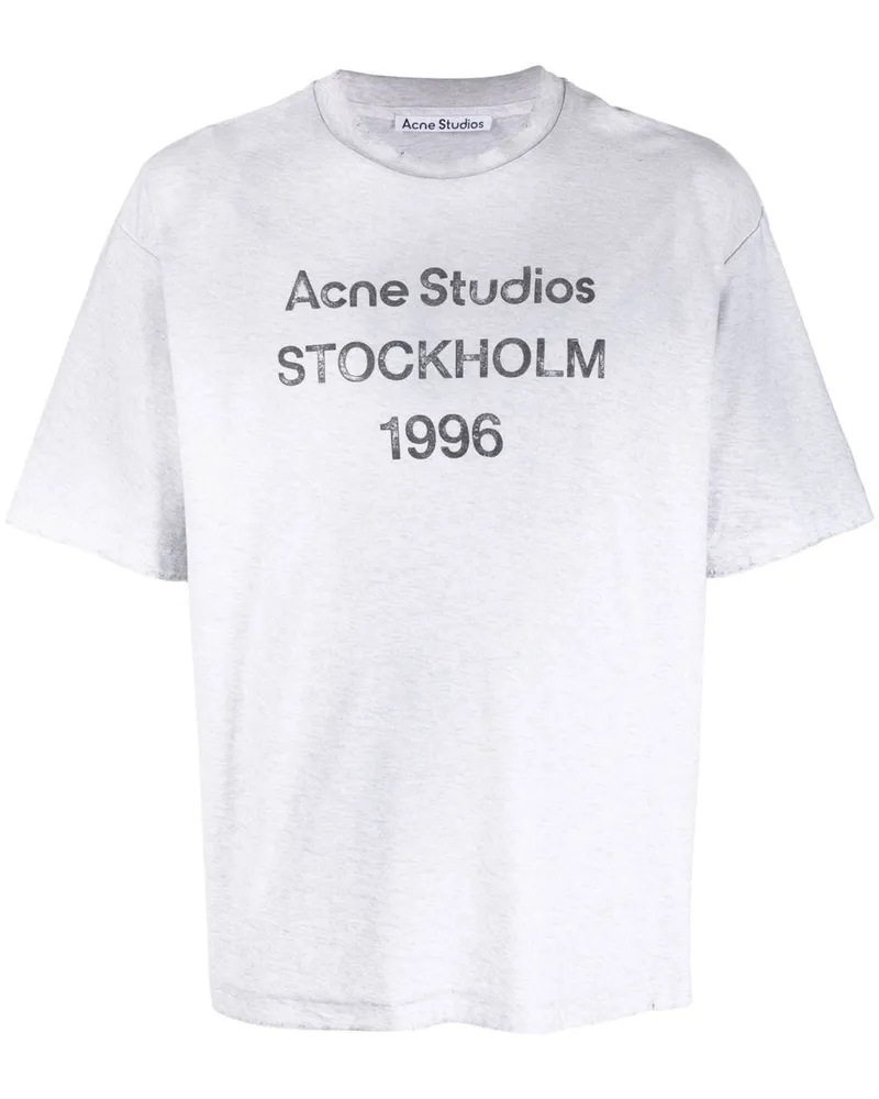 Acne Studios T-Shirt mit Logo-Print Grau