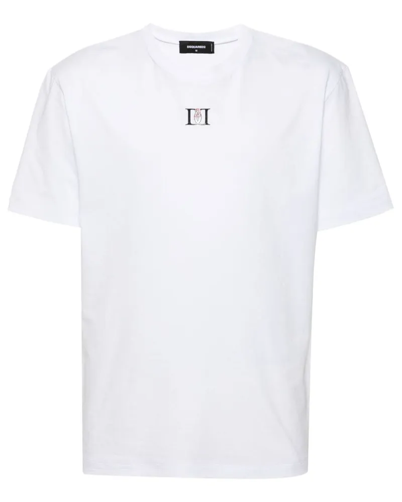 Dsquared2 T-Shirt mit Logo-Schild - Weiß Weiß