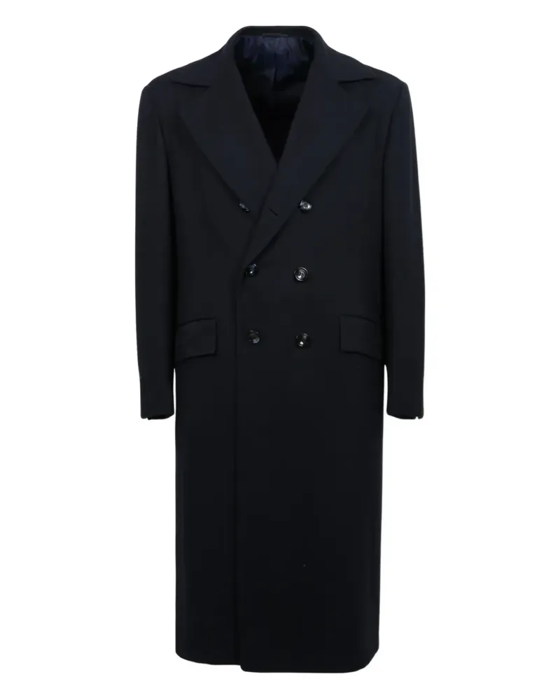 Kiton Doppelreihiger Mantel - Blau Blau