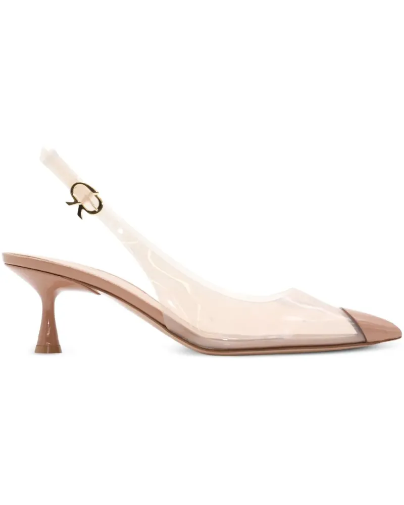 Gianvito Rossi Slingback-Pumps mit Plexi-Kappe 55mm - Nude Nude