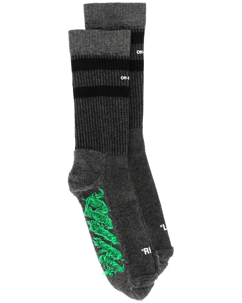 OFF-WHITE Gestreifte Socken - Schwarz Schwarz