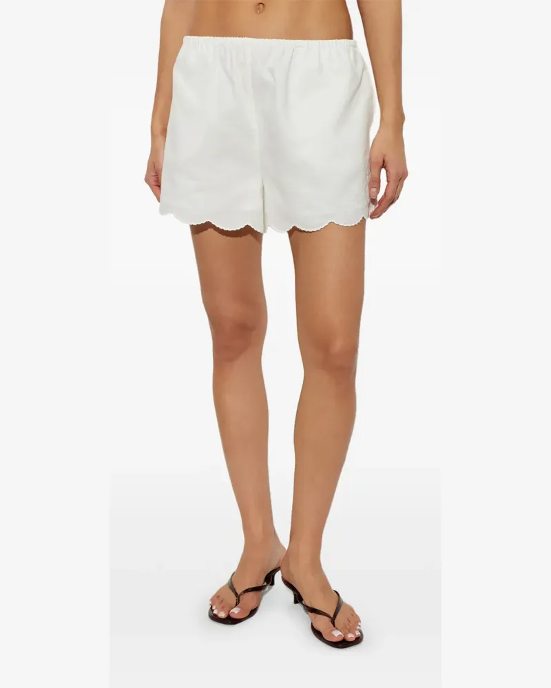 Posse Odette scalloped-hem shorts - Weiß Weiß