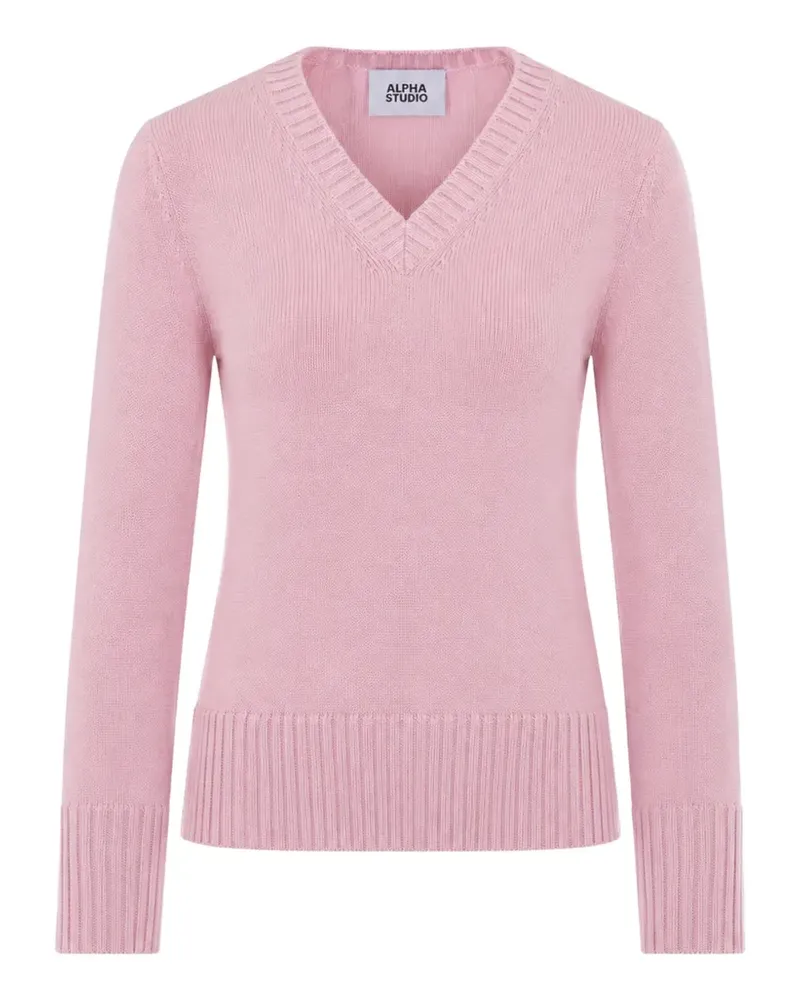 Alpha Studio Pullover mit V-Ausschnitt - Rosa Rosa