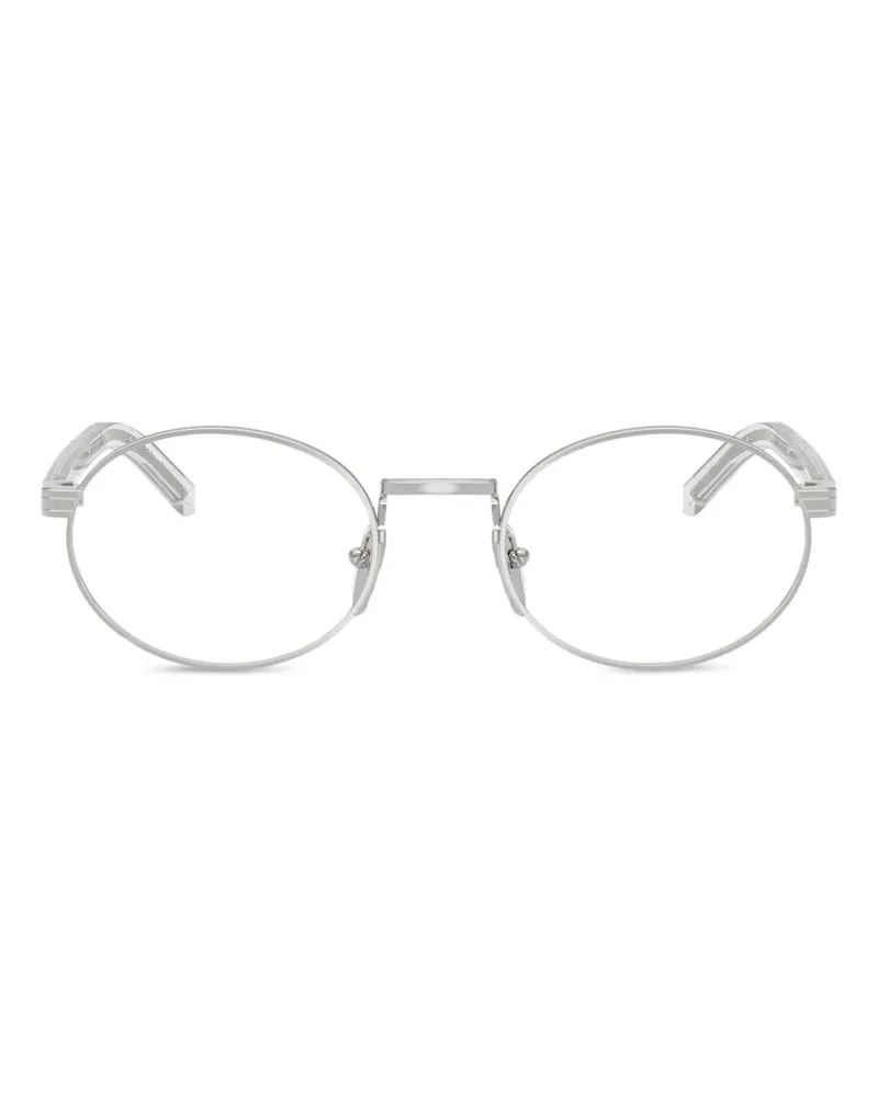 Prada PRB55V Brille mit ovalem Gestell - Silber Silber