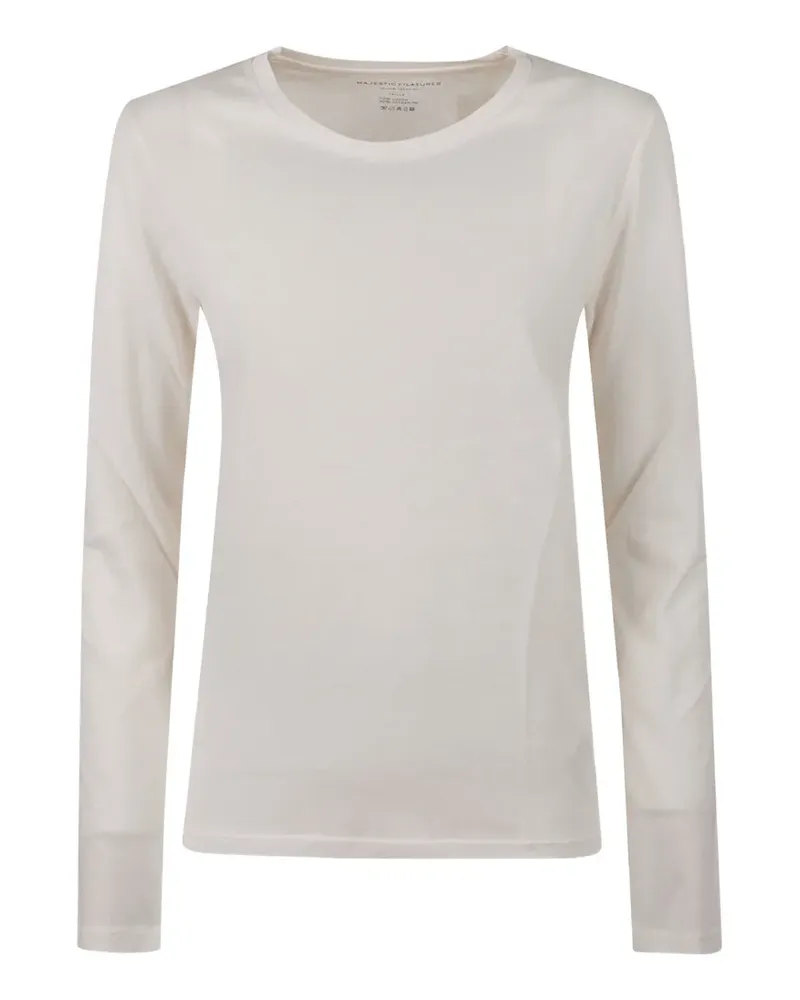 Majestic Klassisches Langarmshirt - Weiß Weiß