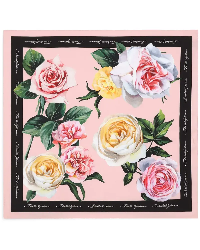 Dolce & Gabbana Schal mit Blumen-Print - Rosa Rosa