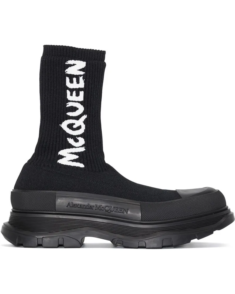 Alexander McQueen Tread Sock-Boots - Schwarz Schwarz