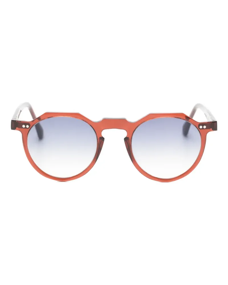 Lesca Bloc Sonnenbrille mit geometrischem Gestell - Rot Rot
