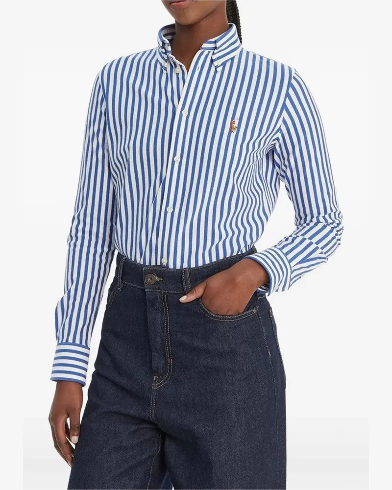Ralph Lauren Gestreiftes Oxford-Hemd - Blau Blau
