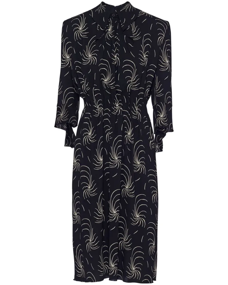 Prada Hemdkleid mit grafischem Print - Schwarz Schwarz