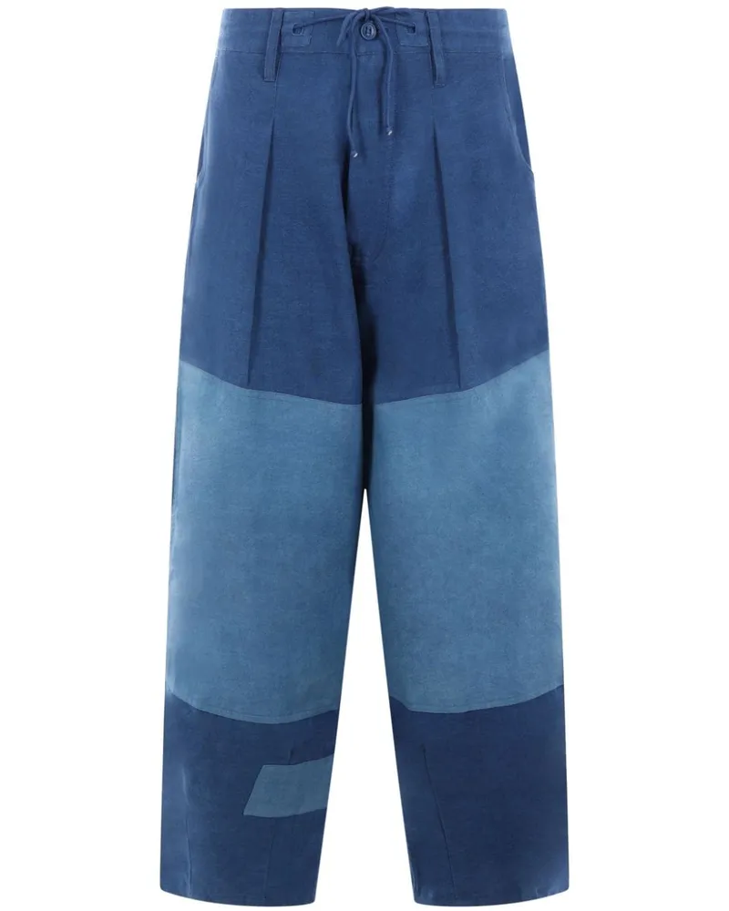 STORY mfg. Wide-Leg-Hose mit Einsätzen Blau