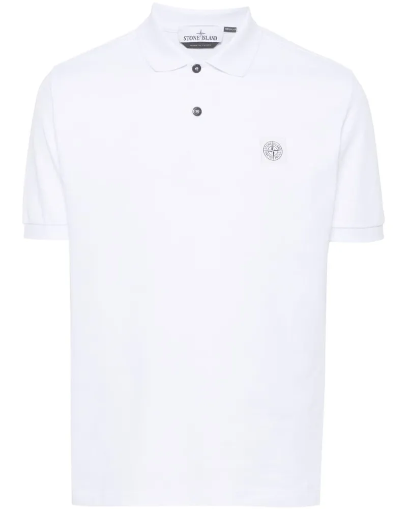 Stone Island Poloshirt mit Kompass-Applikation - Weiß Weiß
