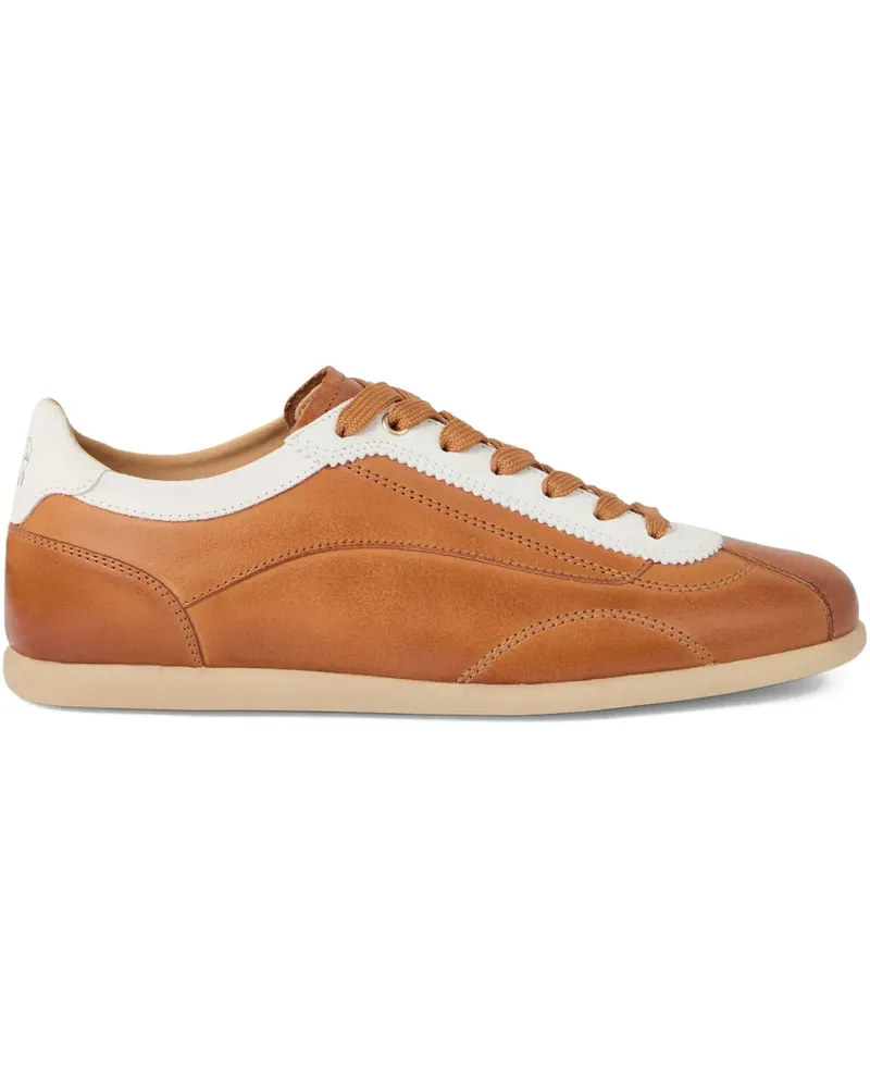 Brunello Cucinelli Sneakers mit Kontrasteinsätzen aus Kalbsleder - Braun Braun