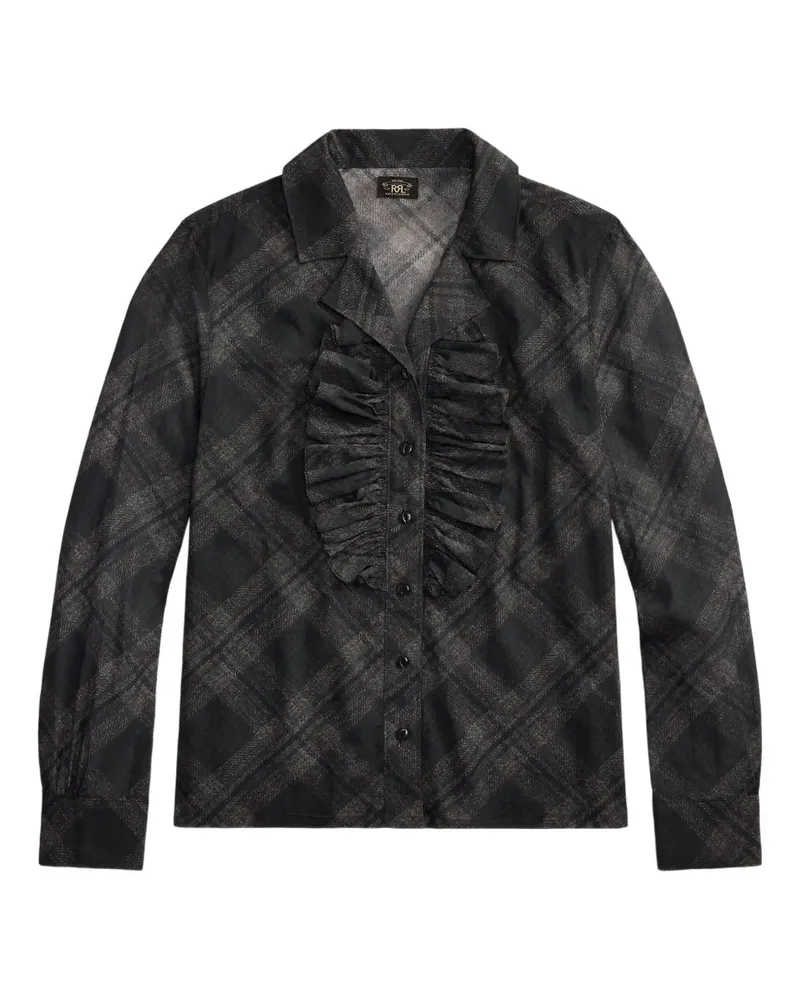 Ralph Lauren Kariertes Hemd mit Rüschen - Grau Grau