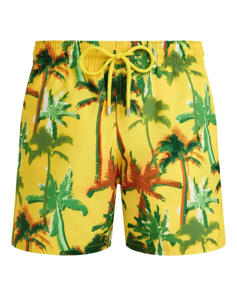 Vilebrequin Palms Offset Badeshorts - Gelb Gelb