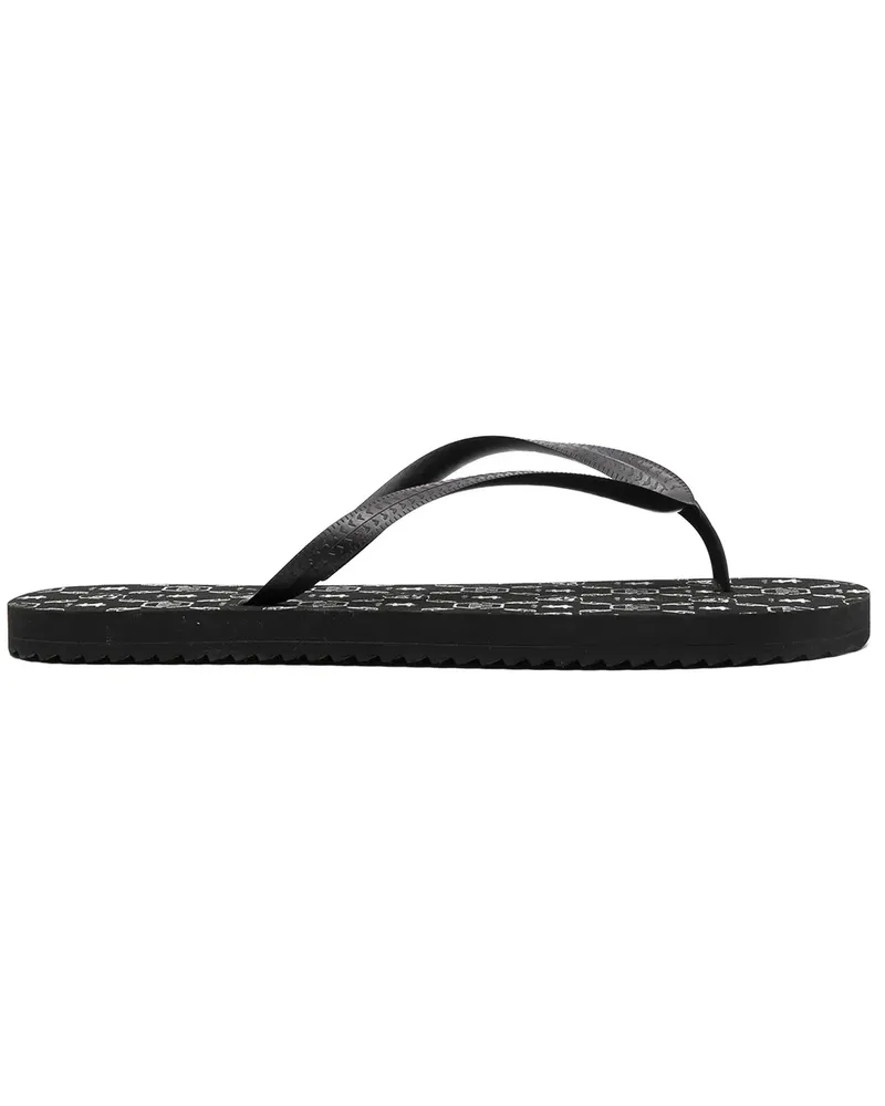Philipp Plein Flip-Flops mit Logo-Print - Schwarz Schwarz
