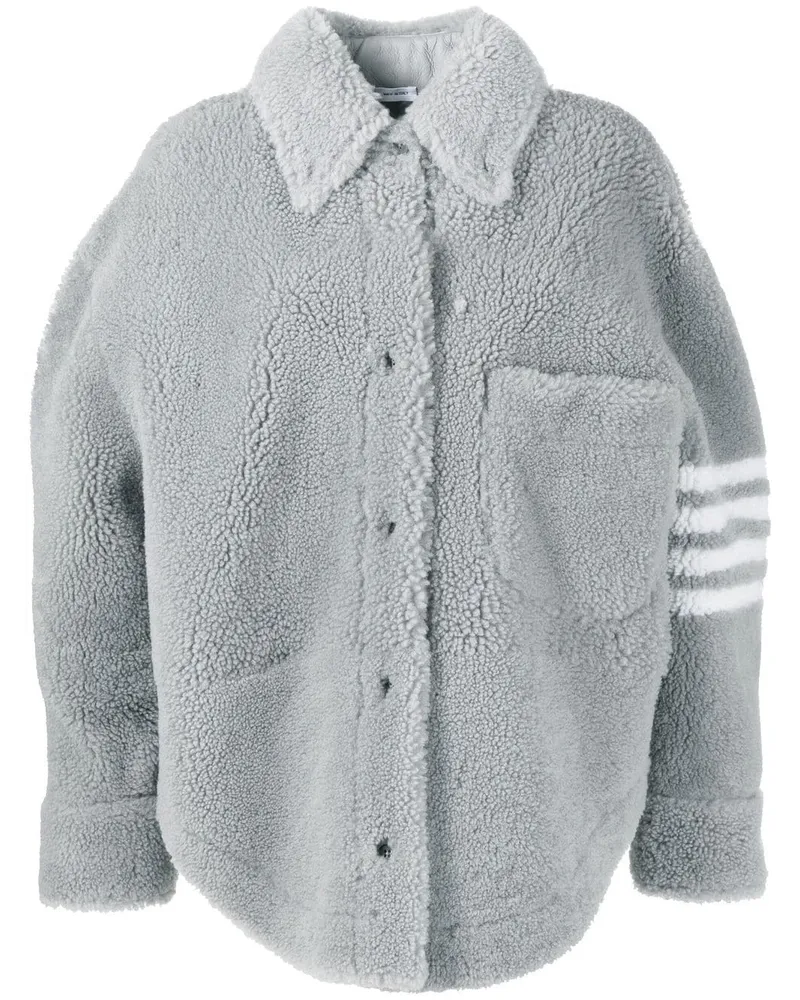 Thom Browne Hemdjacke mit Streifen - Grau Grau