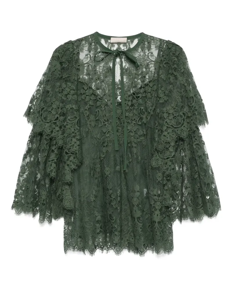 Elie Saab Bluse mit Schnürung - Grün Grün