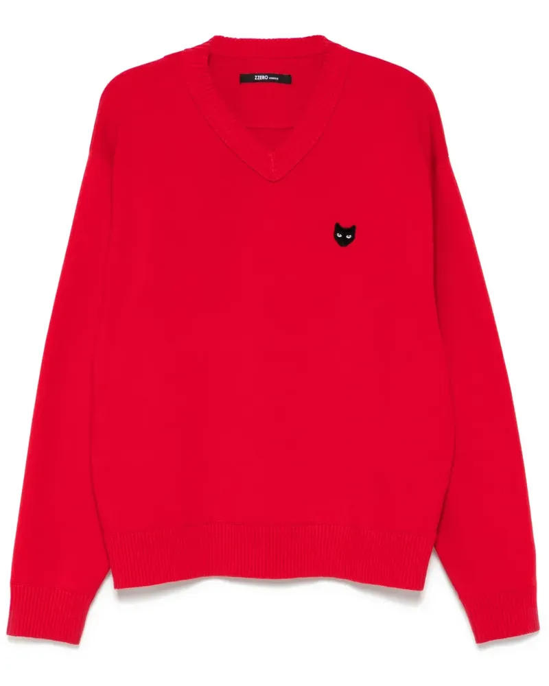 SONGZIO Pullover mit V-Ausschnitt - Rot Rot