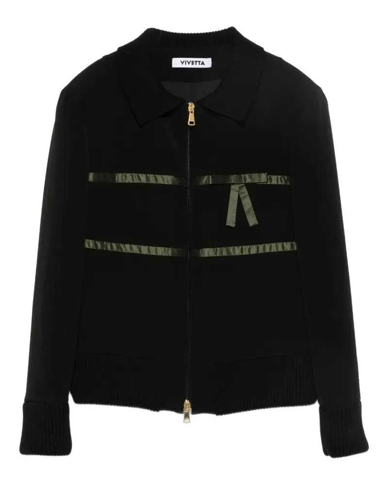 Vivetta Reißverschluss-Jacke mit Schleifendetail - Schwarz Schwarz