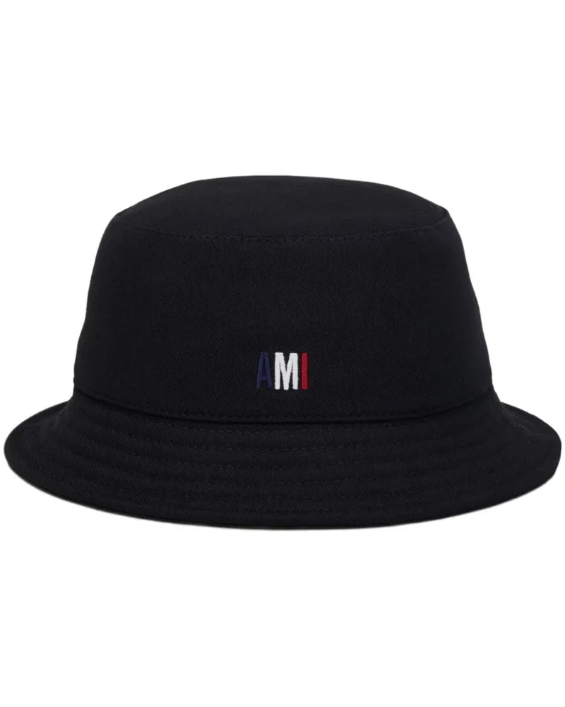 AMI Paris Bestickter Blue Blanc Rouge Ami Fischerhut - Schwarz Schwarz