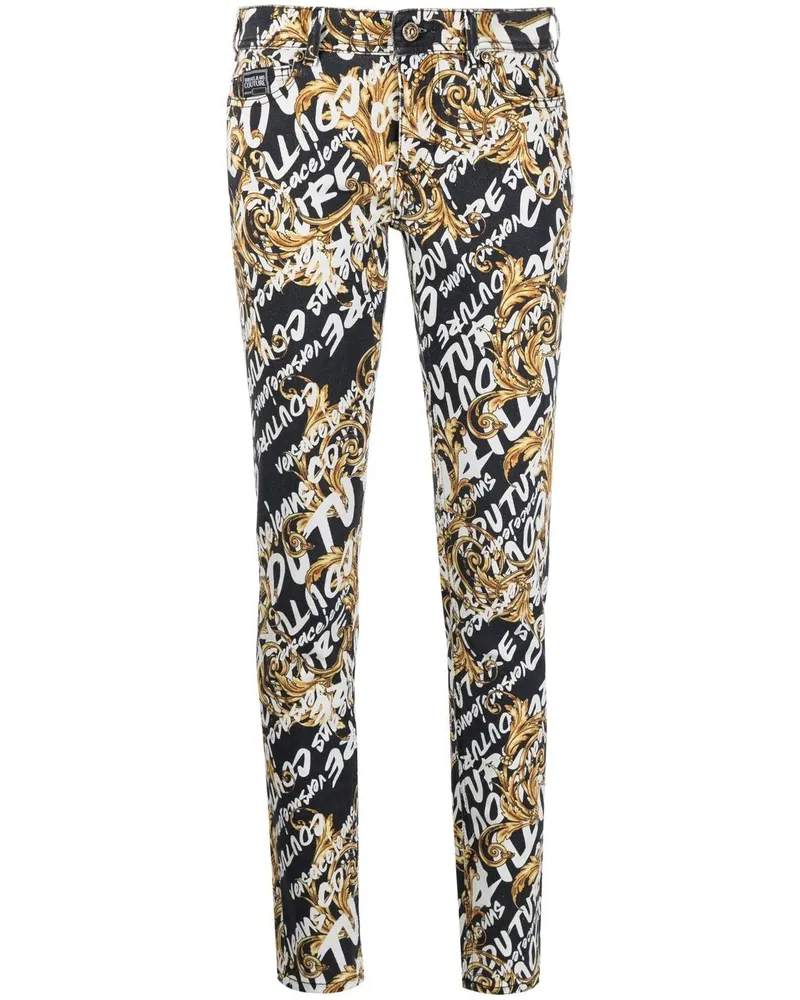 Versace Jeans Jeans mit Logo-Print - Schwarz Schwarz
