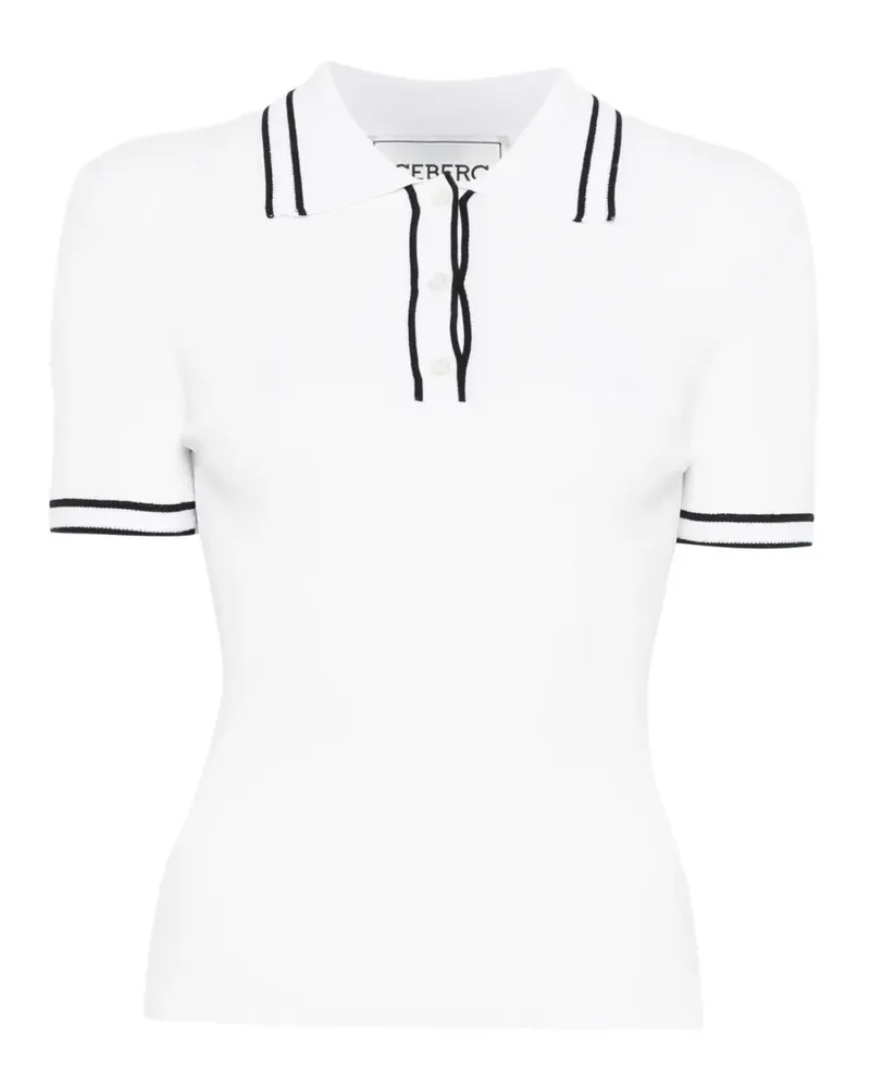 Iceberg Gestricktes Poloshirt mit Streifen - Weiß Weiß