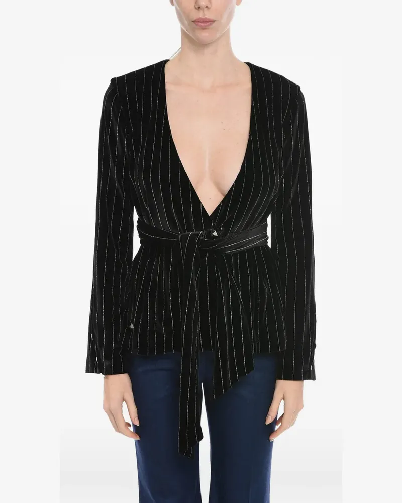 Philipp Plein Gestreifte Bluse - Schwarz Schwarz