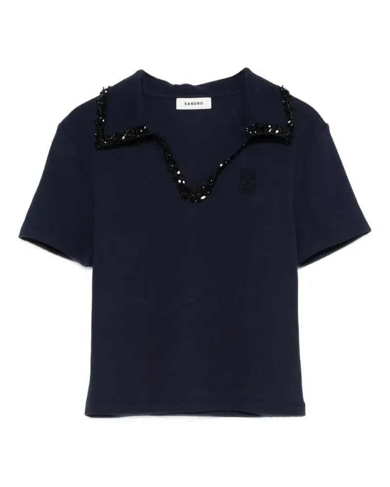 Sandro Hemd mit verziertem Kragen - Blau Blau