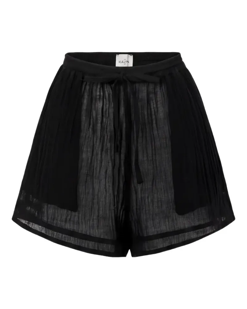 Le Kasha 1918 Tabag drawstring linen shorts - Schwarz Schwarz