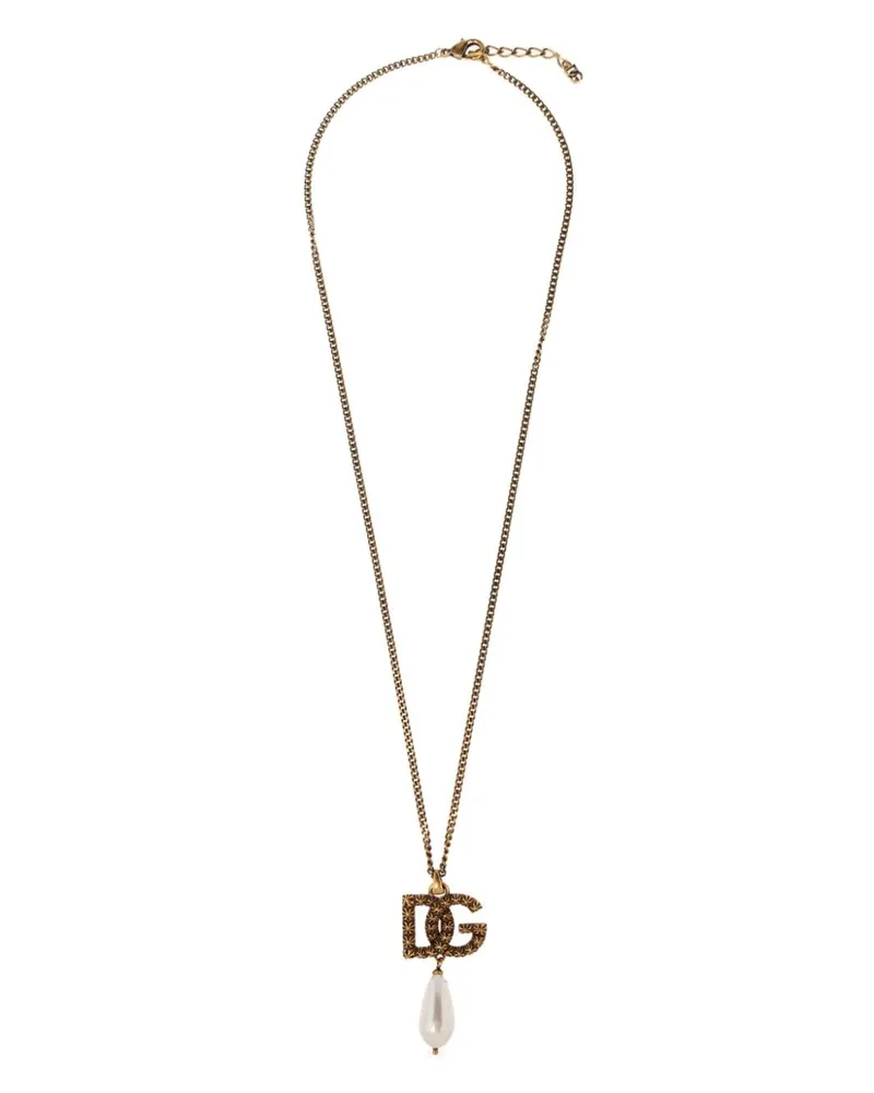 Dolce & Gabbana Halskette mit Logo-Anhänger - Gold Gold